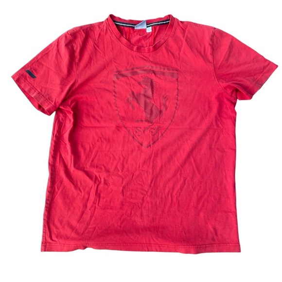 Puma Scuderia Ferrari Mens L Big Shield T-shirt Red Formula 1 Racing Italian - Picture 1 of 9
